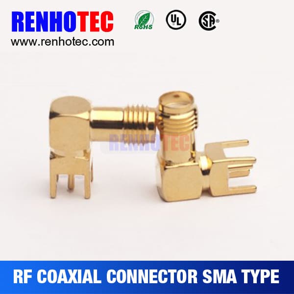 nickel plating right angle sma female connector